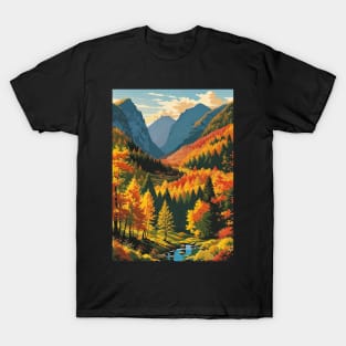 Autumn Print Tourism Poster T-Shirt